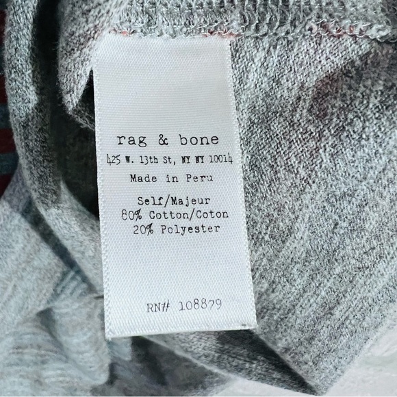 Rag & Bone Knit Raglan Racerback Gray and Orange Striped Tank Top Size S - Picture 8 of 9